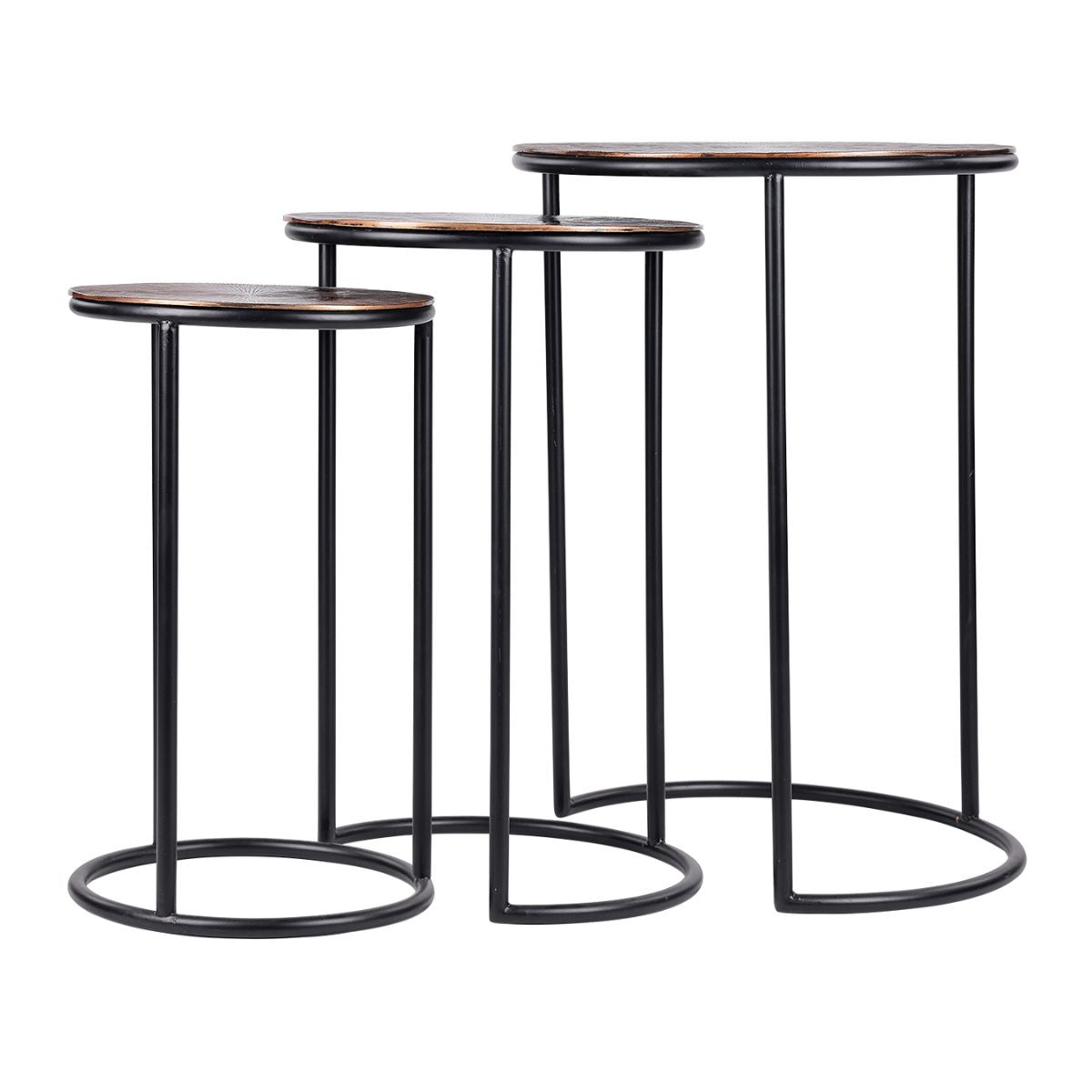 Libra Interiors Tambora Metal Tables Set of 3