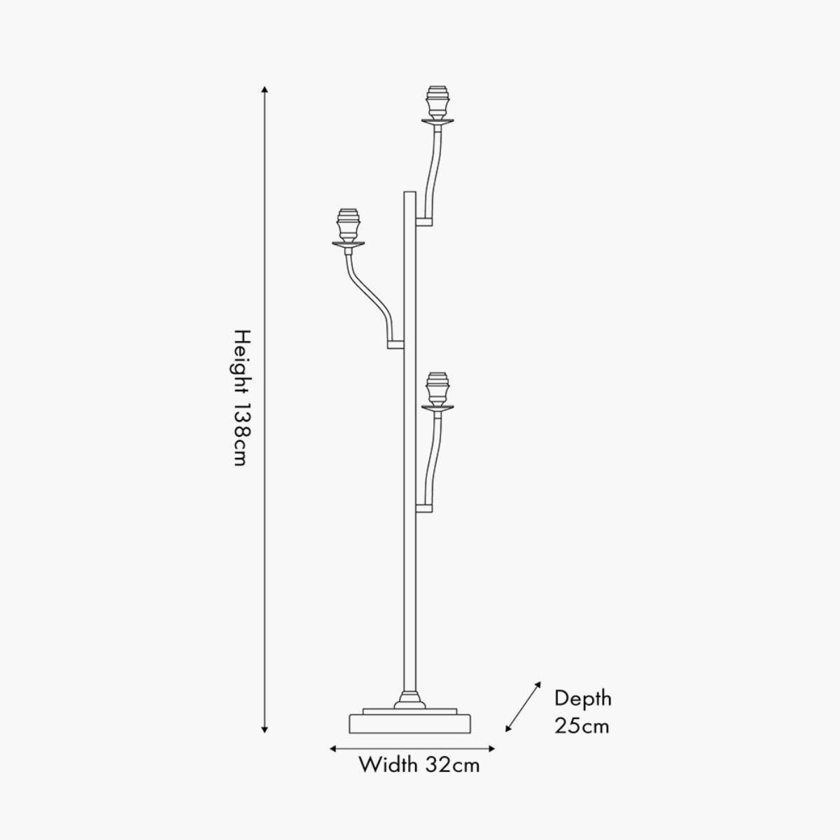Pacific Lifestyle Tatiana Antique Brass Metal Floor Lamp Base