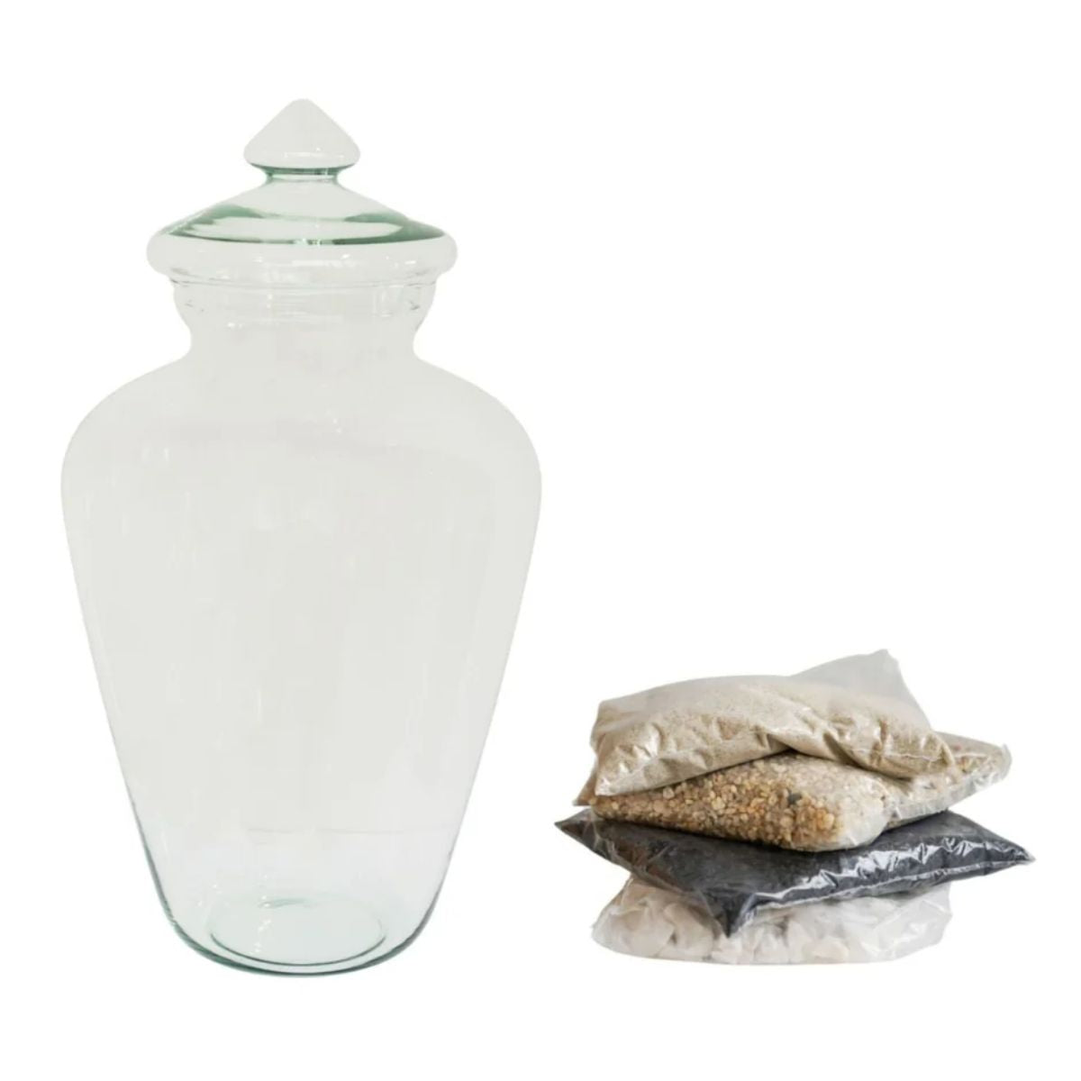 Ivyline Teardrop Glass Lid Terrarium H45cm D25cm