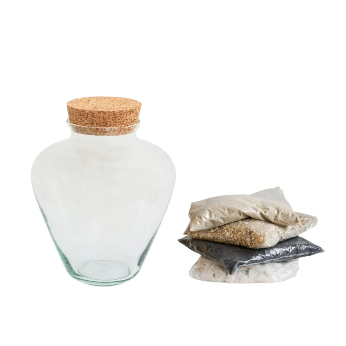 Ivyline Teardrop Cork Lid Terrarium Small H22.5cm D18cm