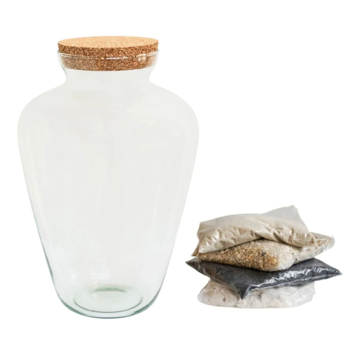 Ivyline Teardrop Cork Lid Terrarium Large H38.5cm D25cm