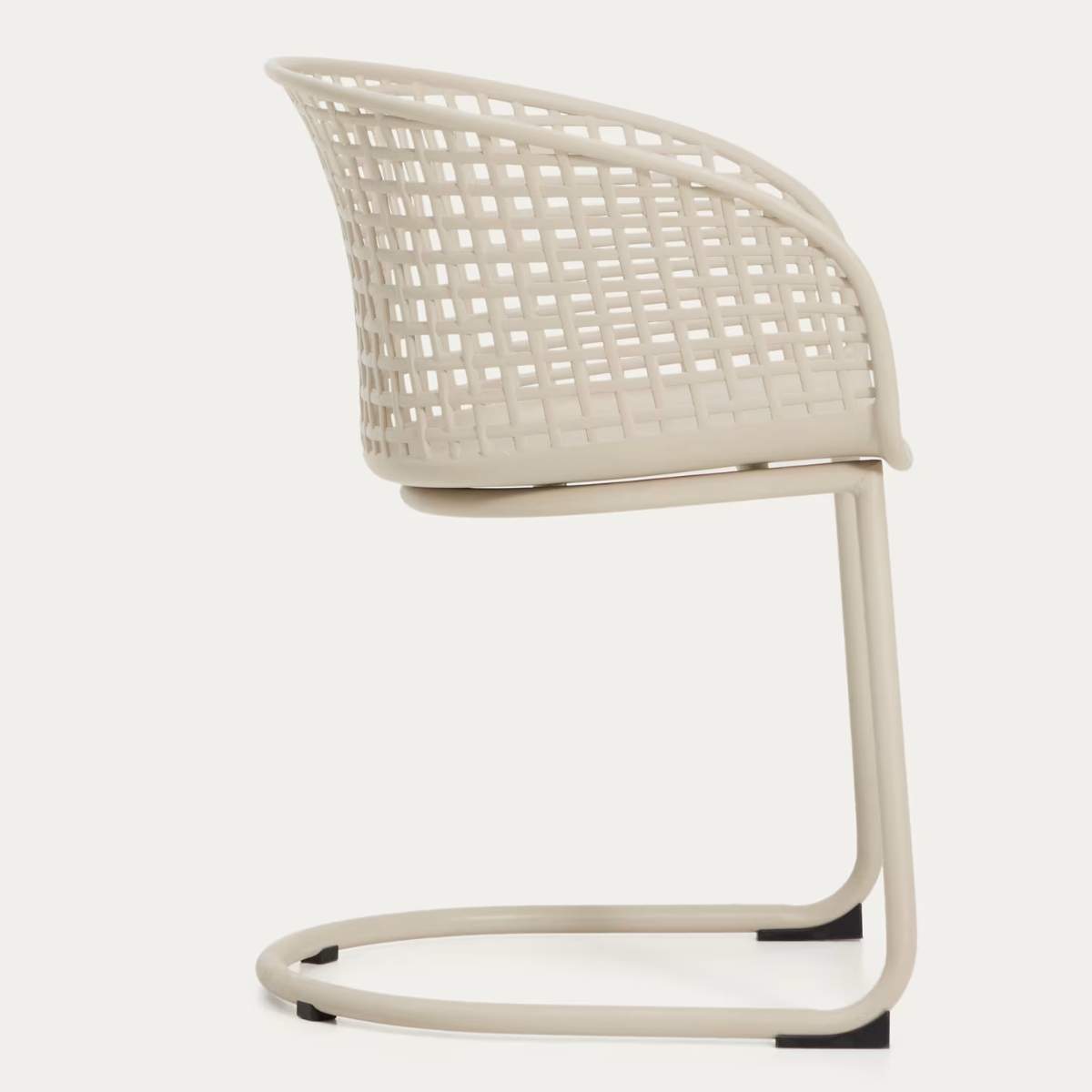 Kave Home Tenaro green plastic outdoor chair with steel structure