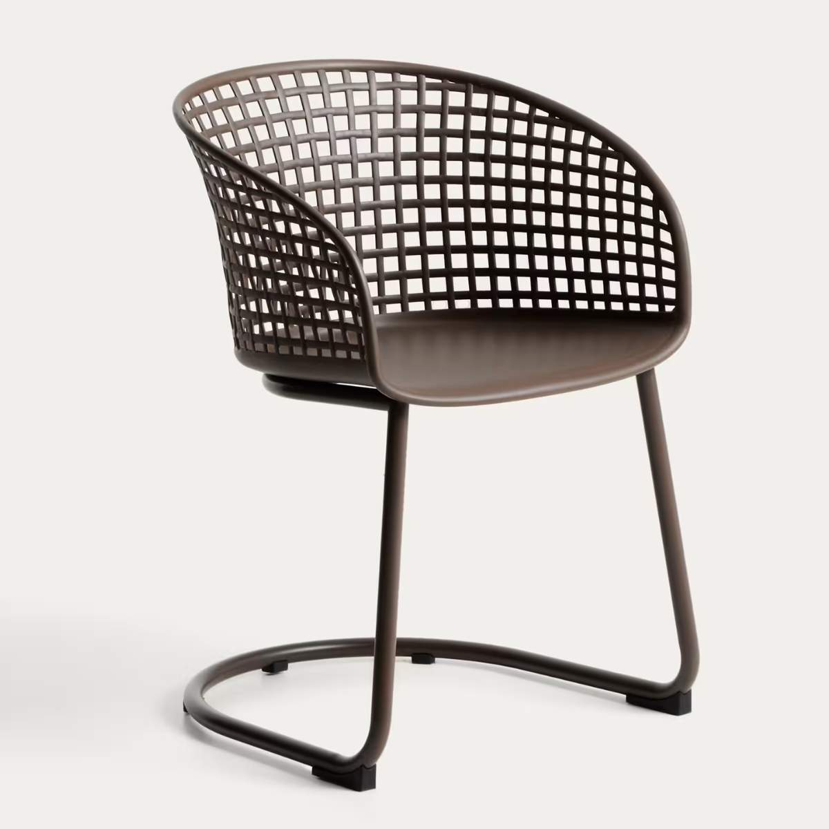 Kave Home Tenaro green plastic outdoor chair with steel structure