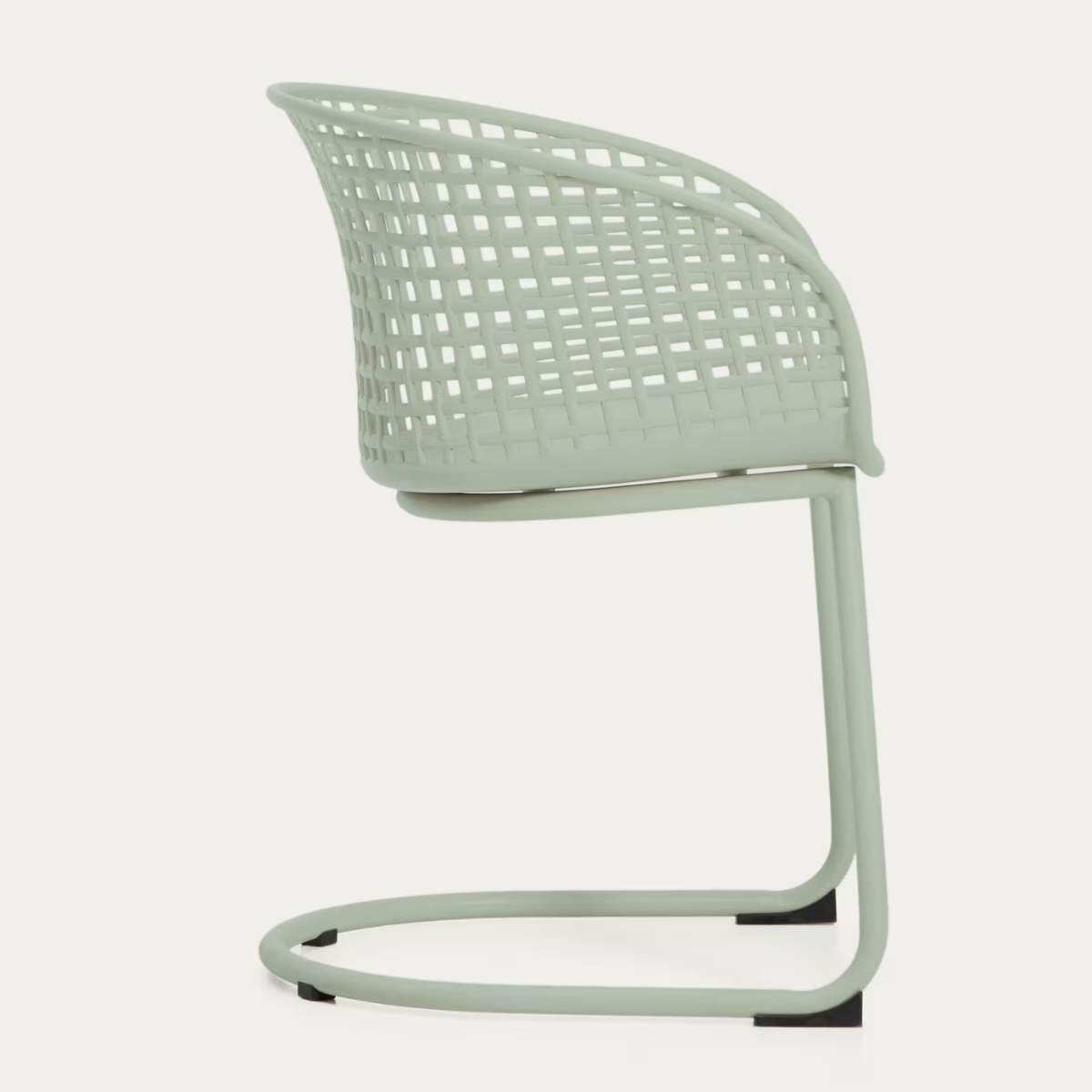 Kave Home Tenaro green plastic outdoor chair with steel structure