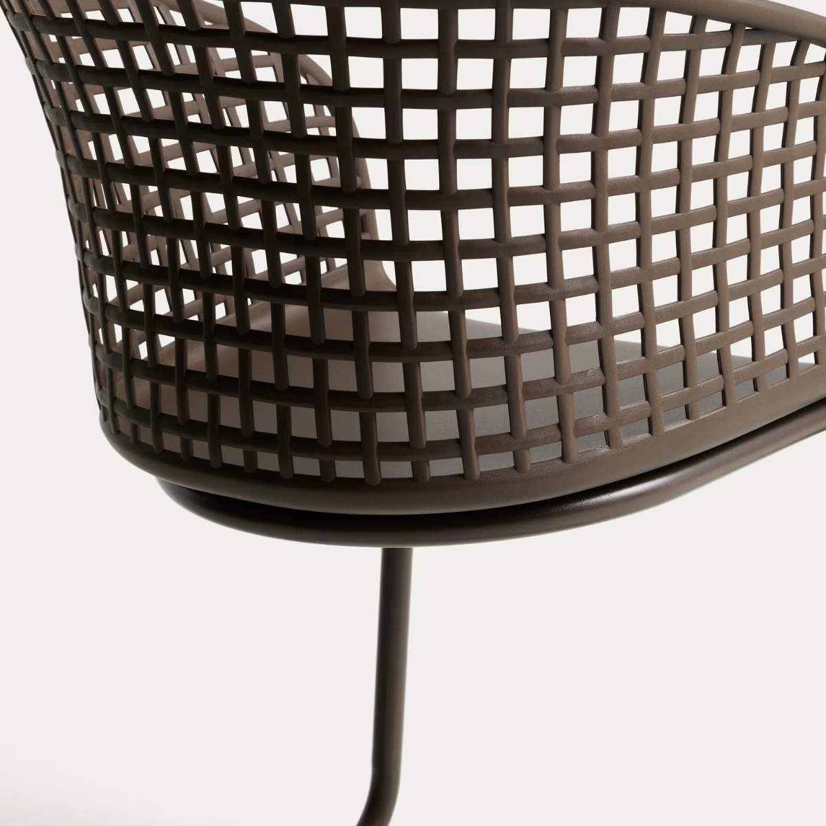 Kave Home Tenaro green plastic outdoor chair with steel structure