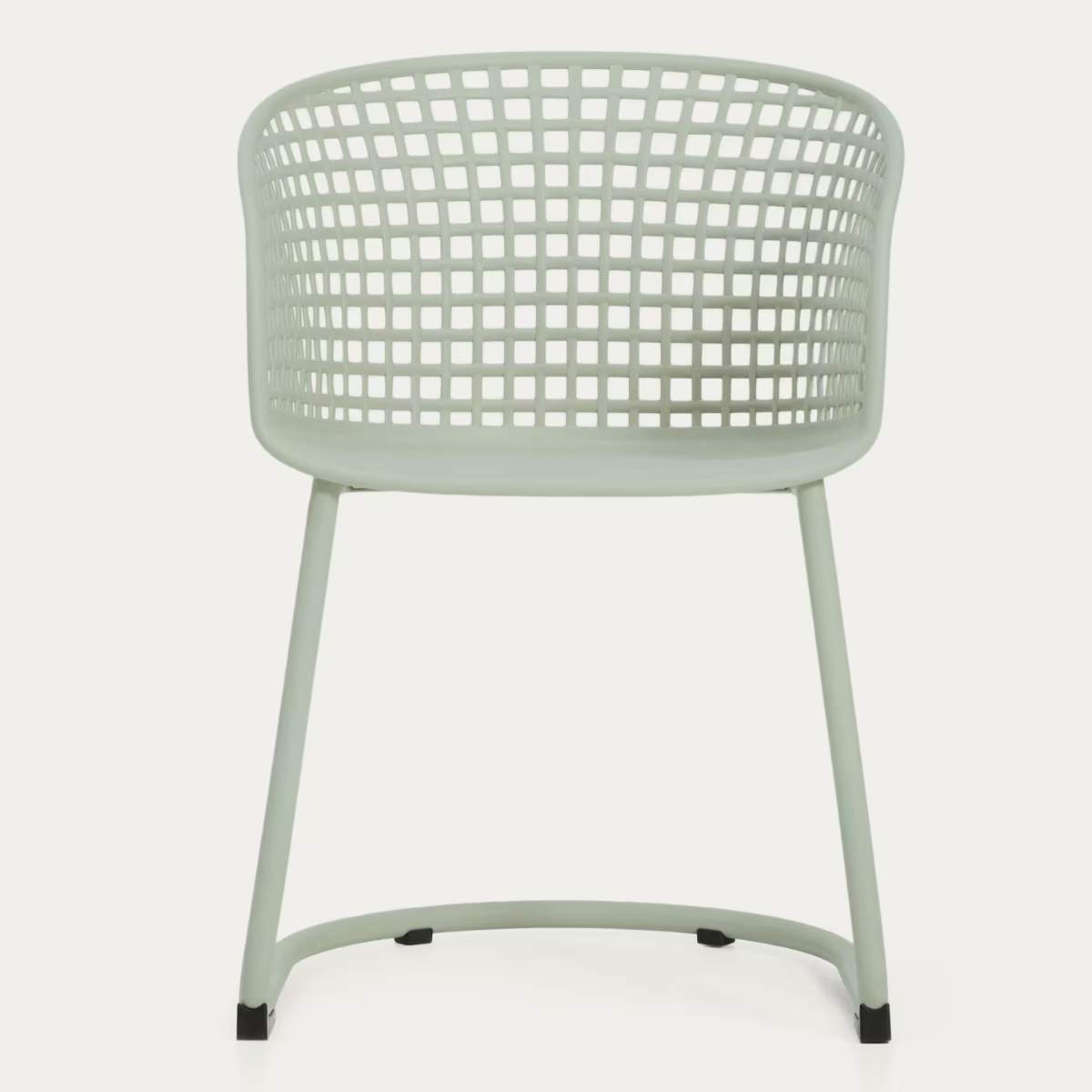Kave Home Tenaro green plastic outdoor chair with steel structure