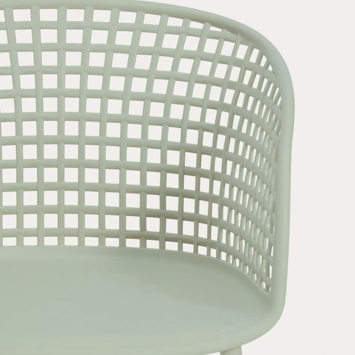 Kave Home Tenaro green plastic outdoor chair with steel structure