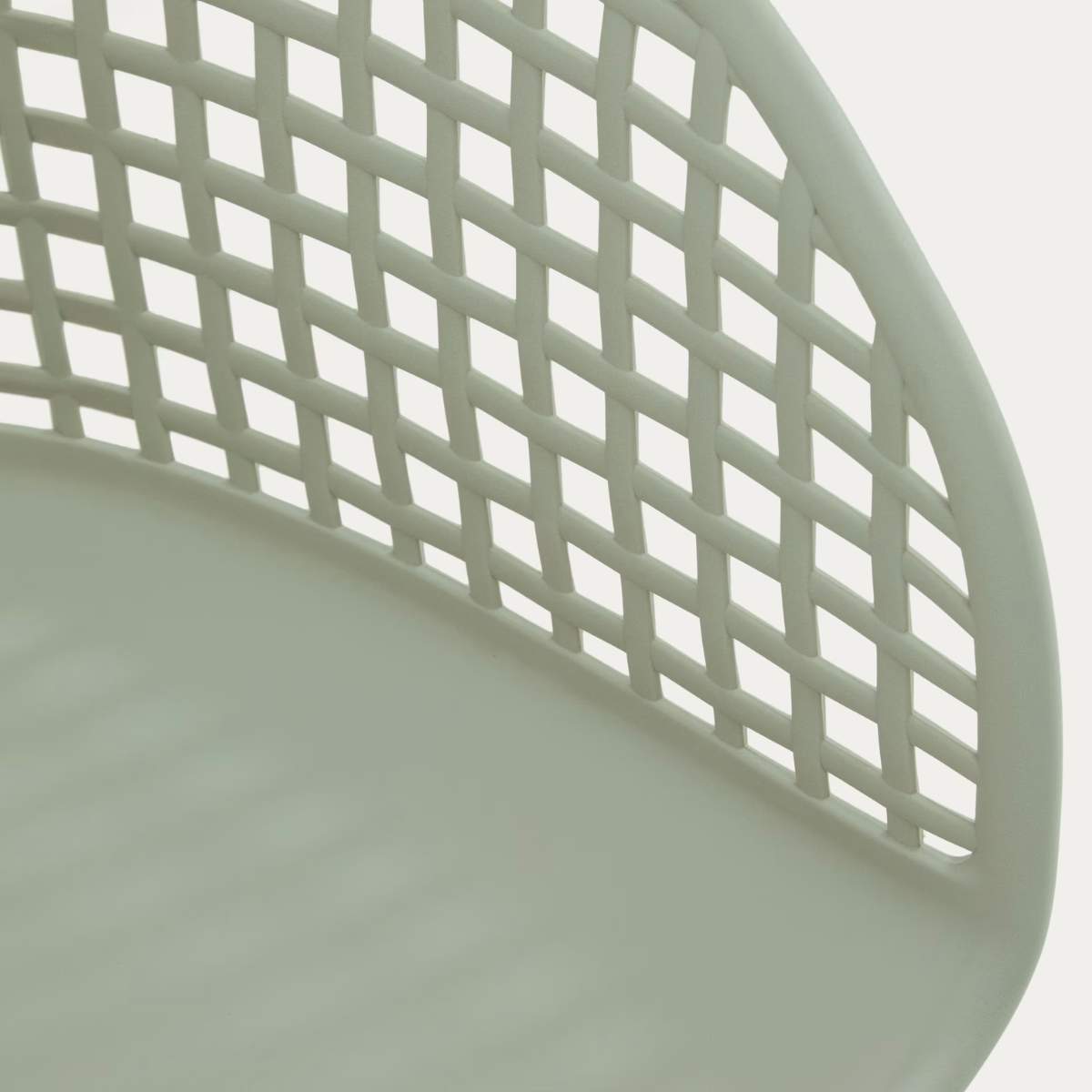 Kave Home Tenaro green plastic outdoor chair with steel structure