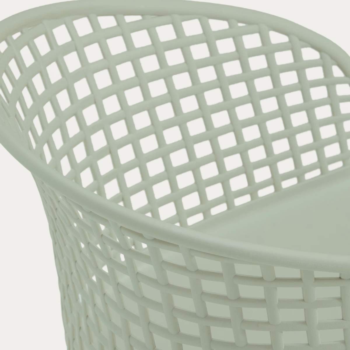 Kave Home Tenaro green plastic outdoor chair with steel structure
