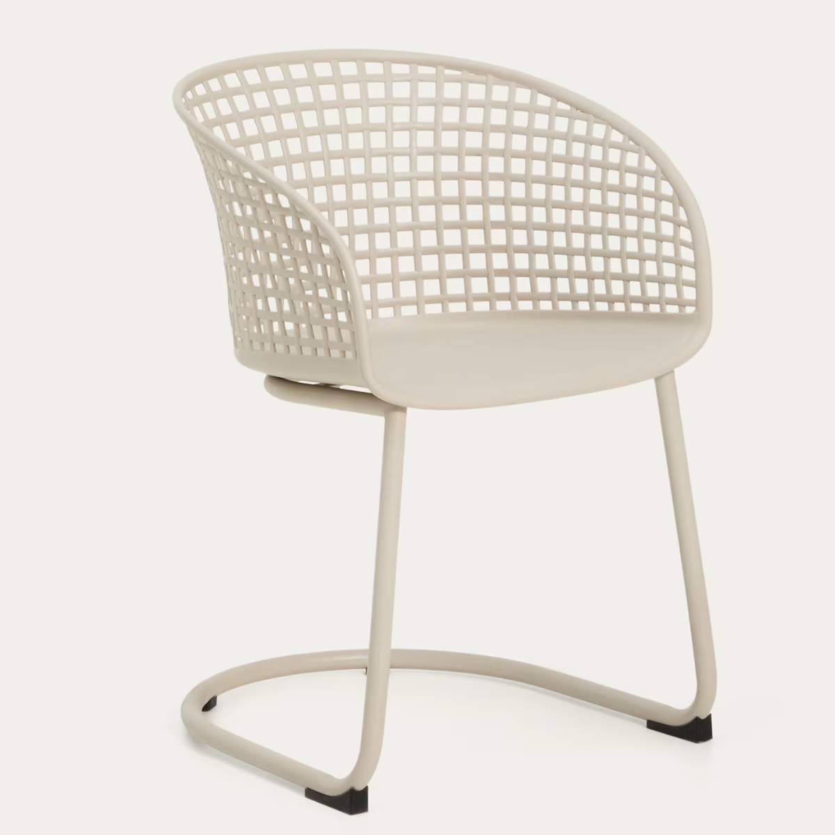 Kave Home Tenaro green plastic outdoor chair with steel structure