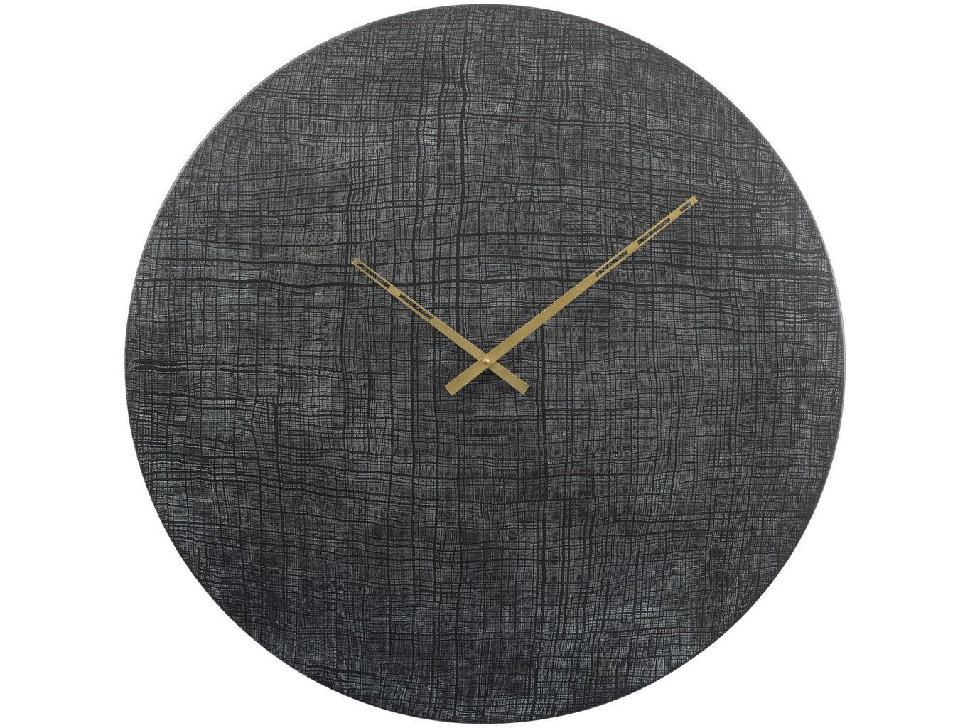 Textured Black And Green Aluminium Wall Clock-Beaumonde