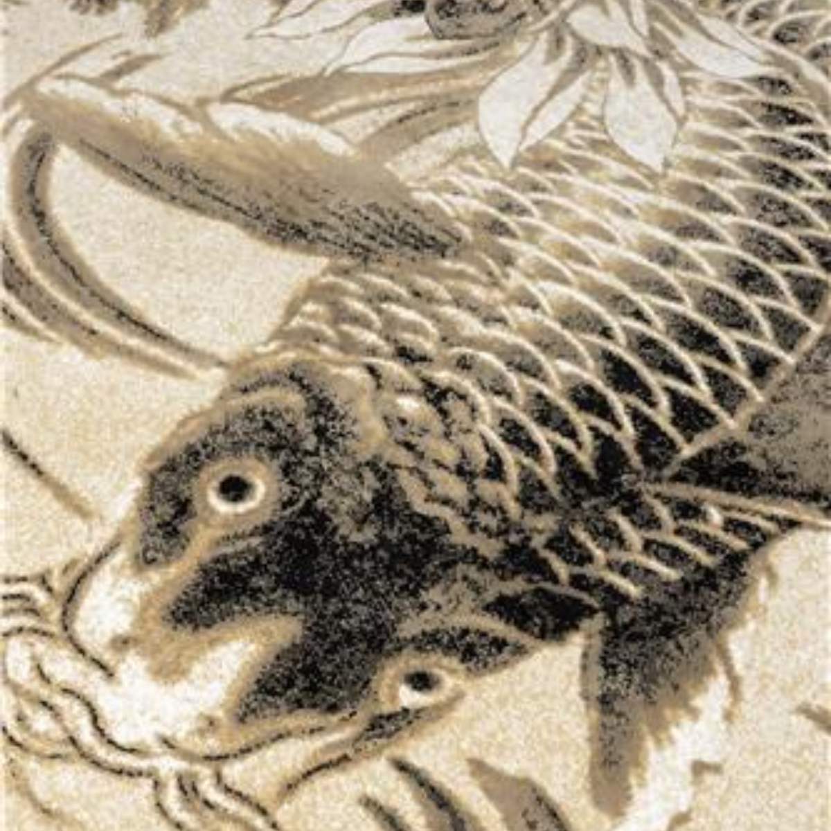 Bold Monkey The Legend Of Koi Carpet 160x230 Beige/Black Grey