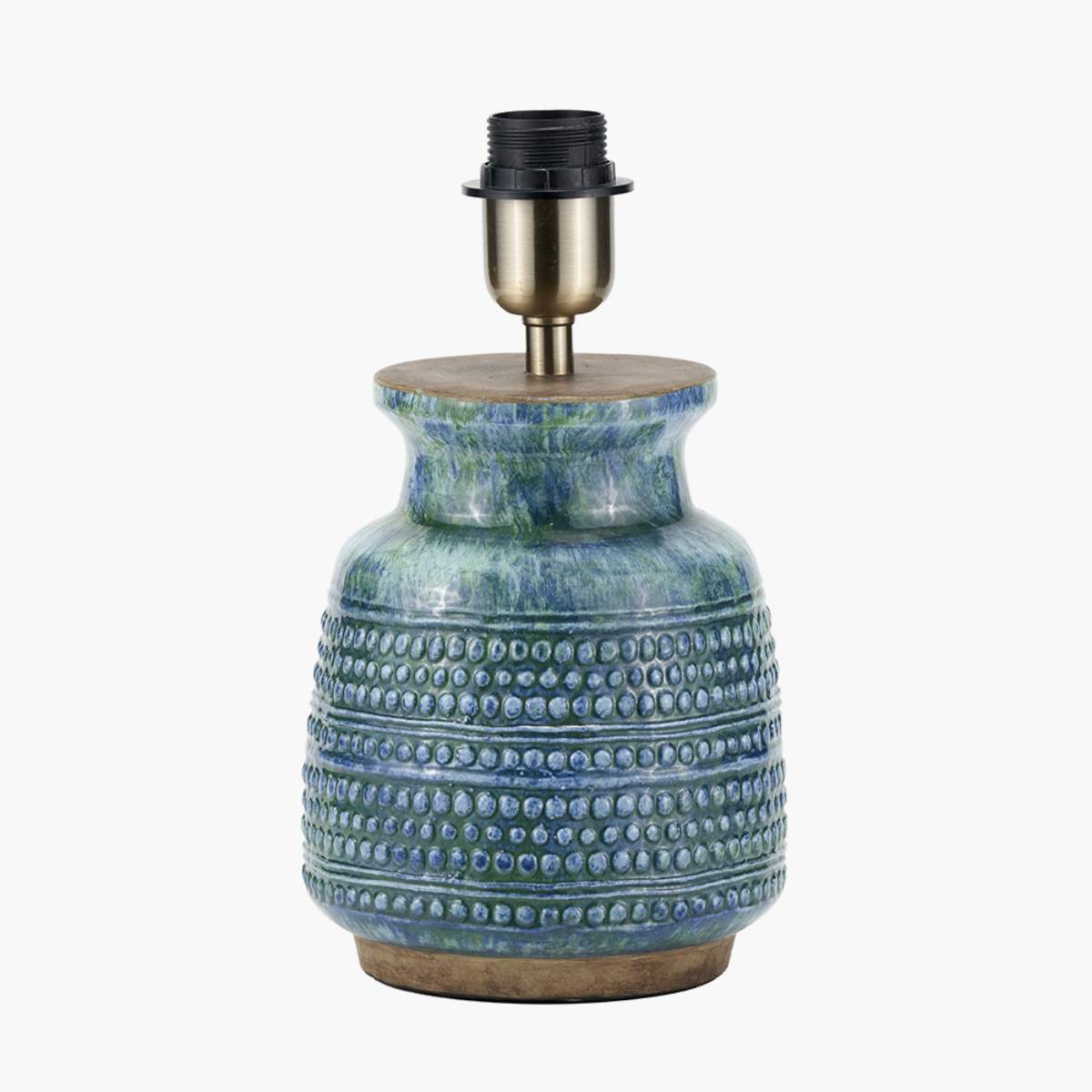 Pacific Lifestyle Theano Dot Design Blue Glaze Table Lamp Base