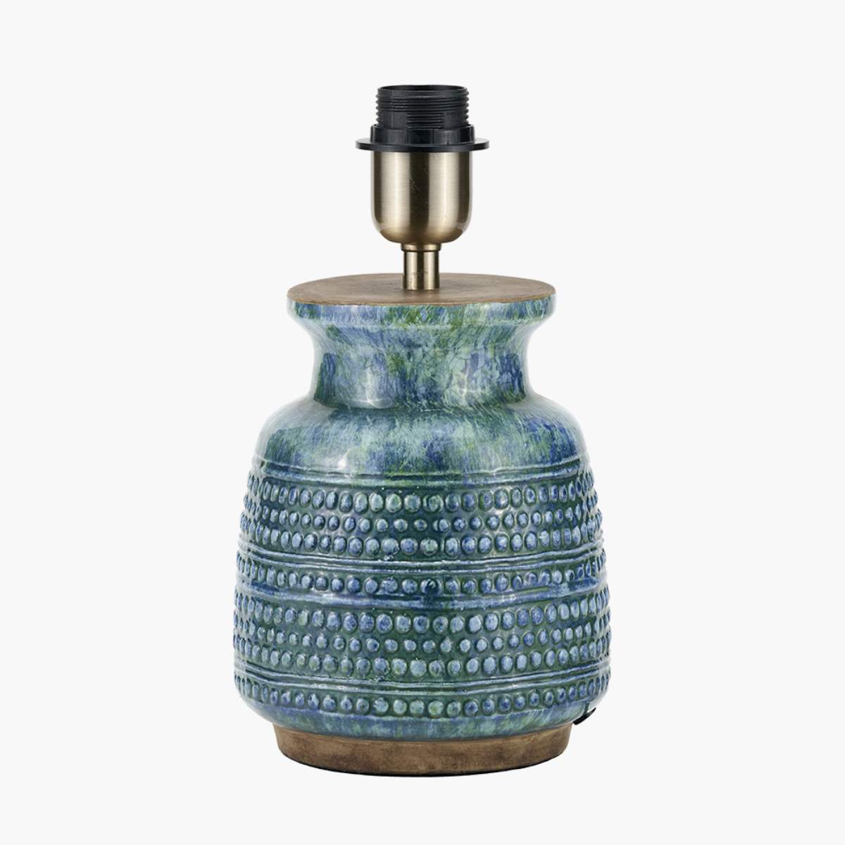 Pacific Lifestyle Theano Dot Design Blue Glaze Table Lamp Base
