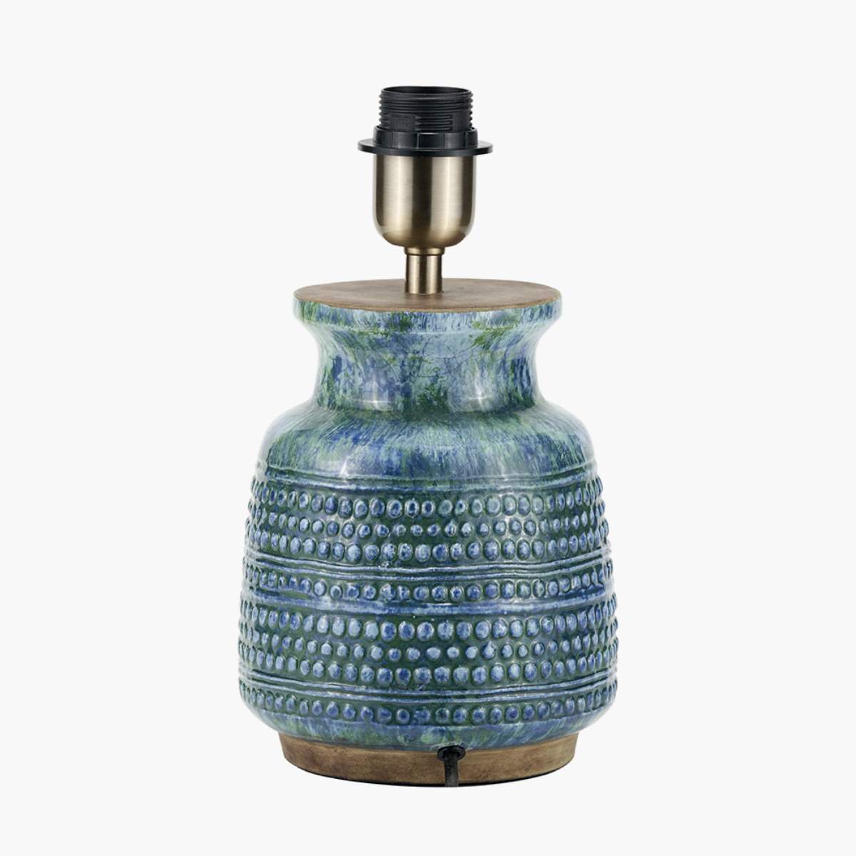 Pacific Lifestyle Theano Dot Design Blue Glaze Table Lamp Base