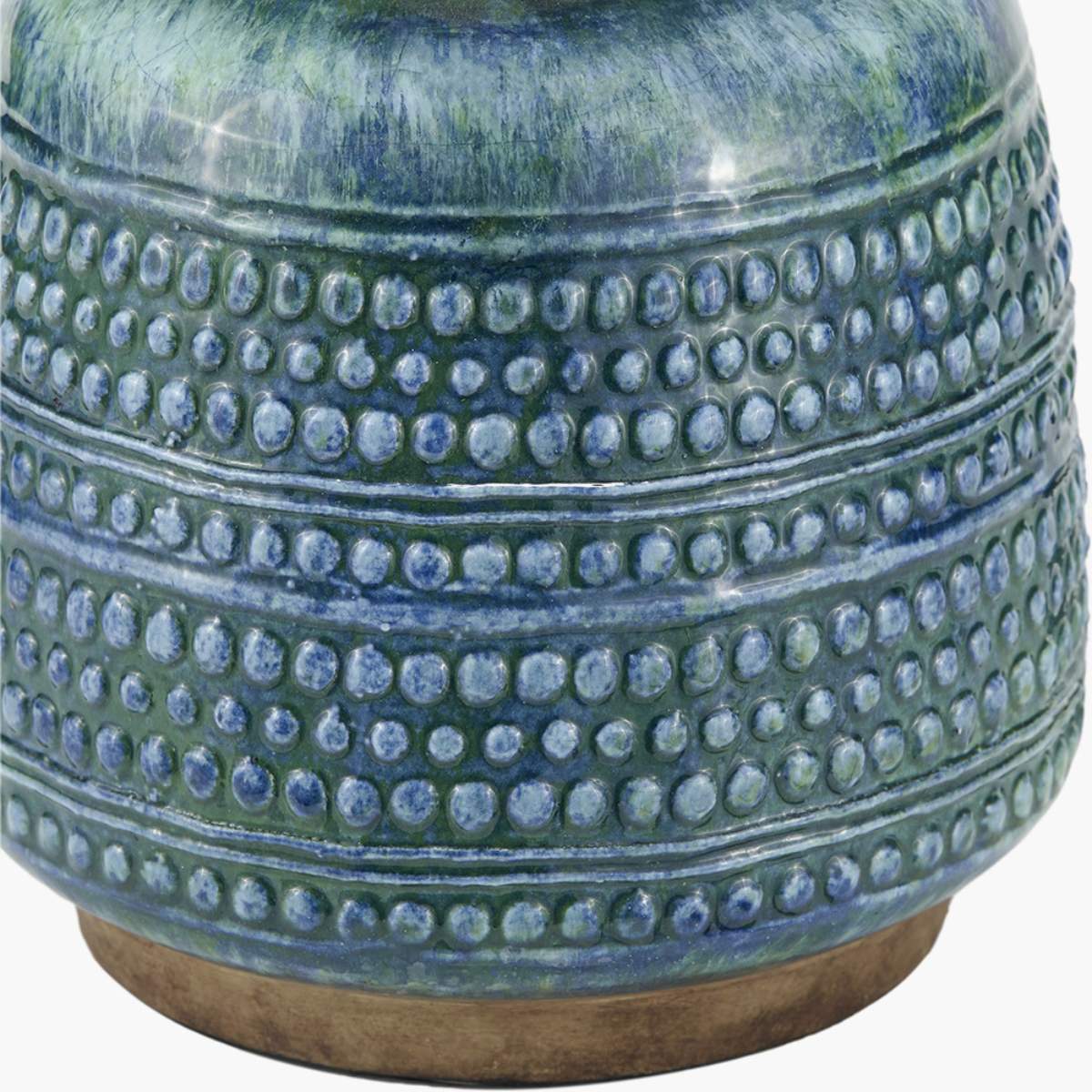 Pacific Lifestyle Theano Dot Design Blue Glaze Table Lamp Base