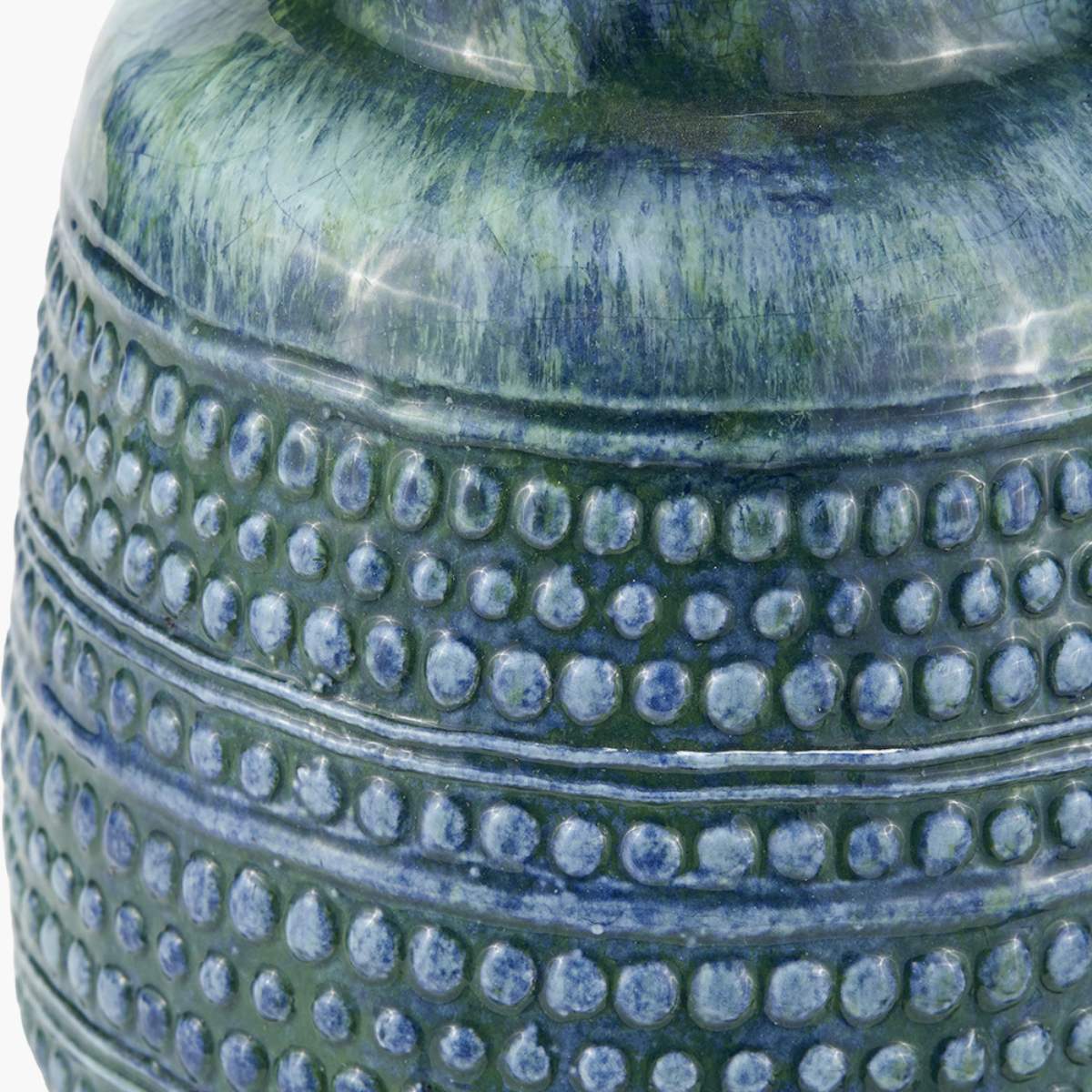 Pacific Lifestyle Theano Dot Design Blue Glaze Table Lamp Base