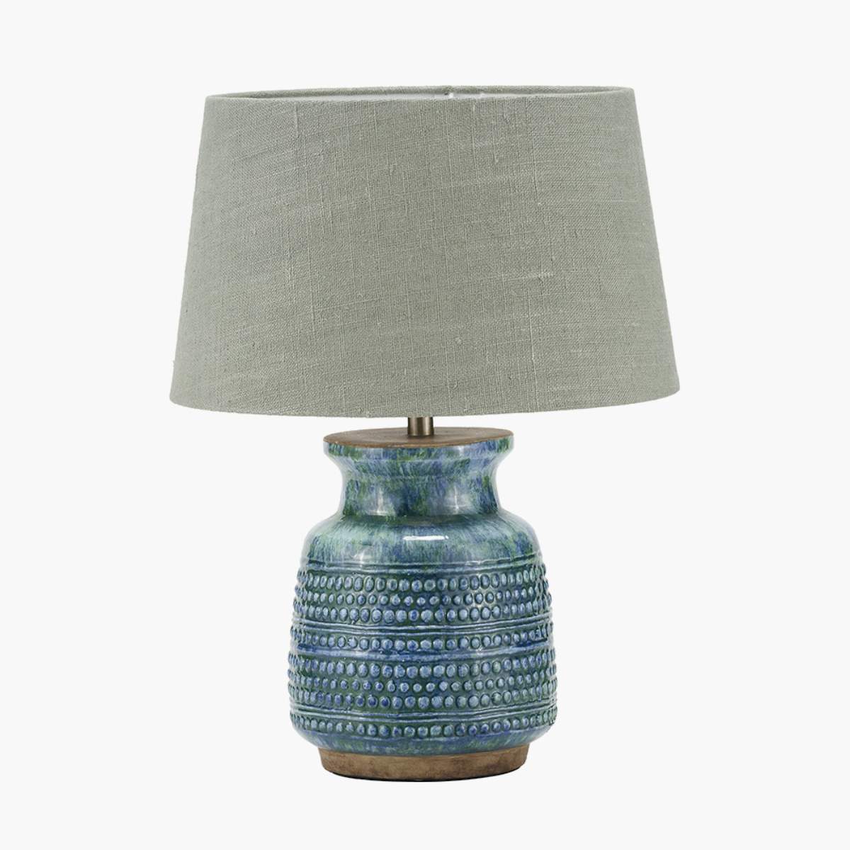 Pacific Lifestyle Theano Dot Design Blue Glaze Table Lamp Base