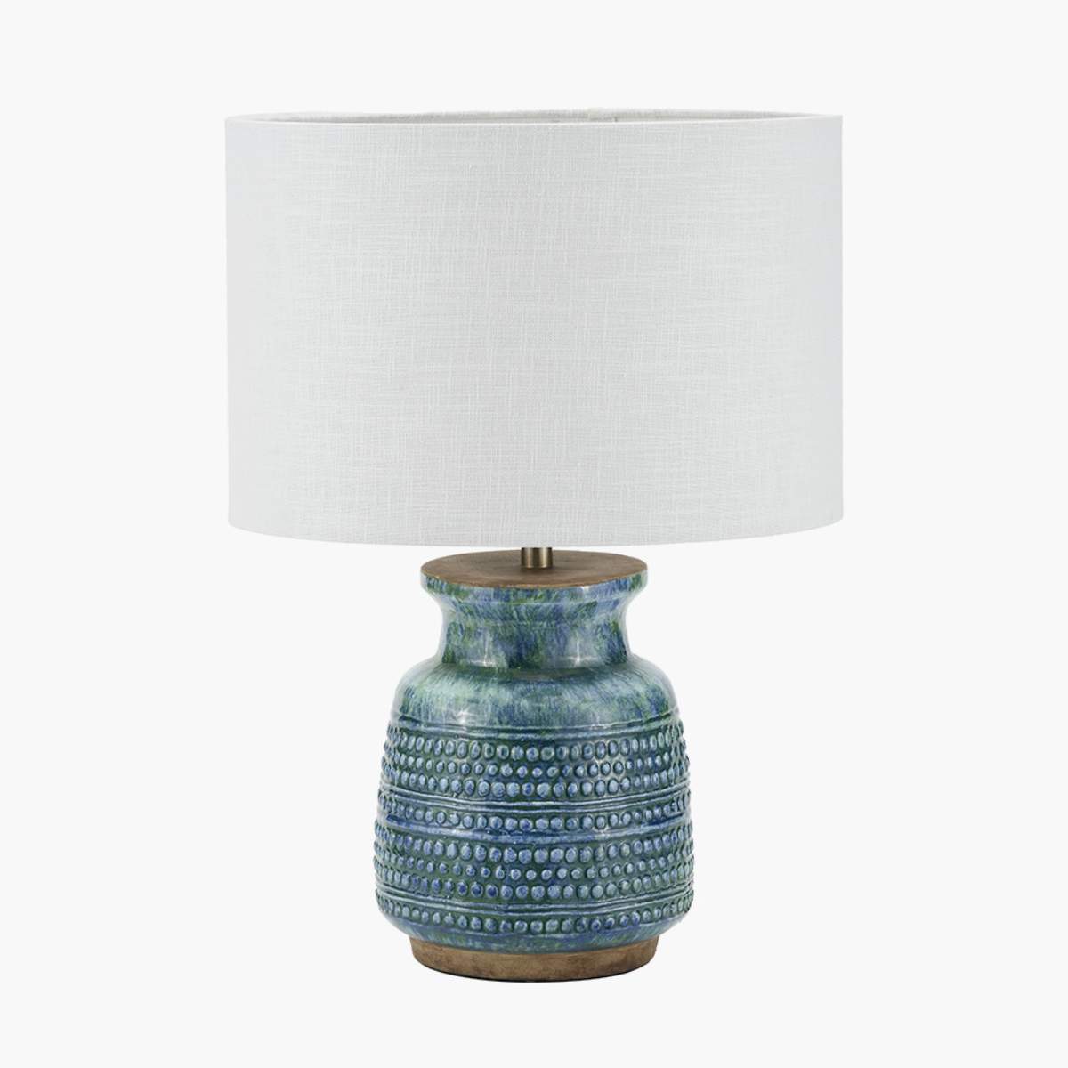 Pacific Lifestyle Theano Dot Design Blue Glaze Table Lamp Base