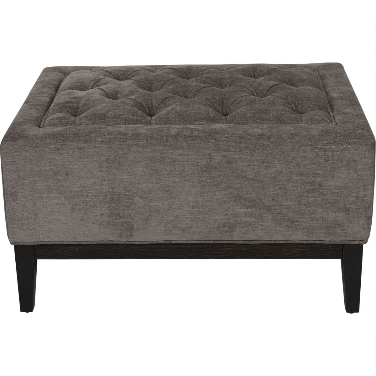 Libra Interiors Theodore Buttoned Stool in Warm Grey Fabric 81x61cm