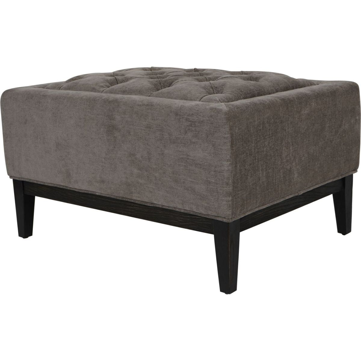 Libra Interiors Theodore Buttoned Stool in Warm Grey Fabric 81x61cm