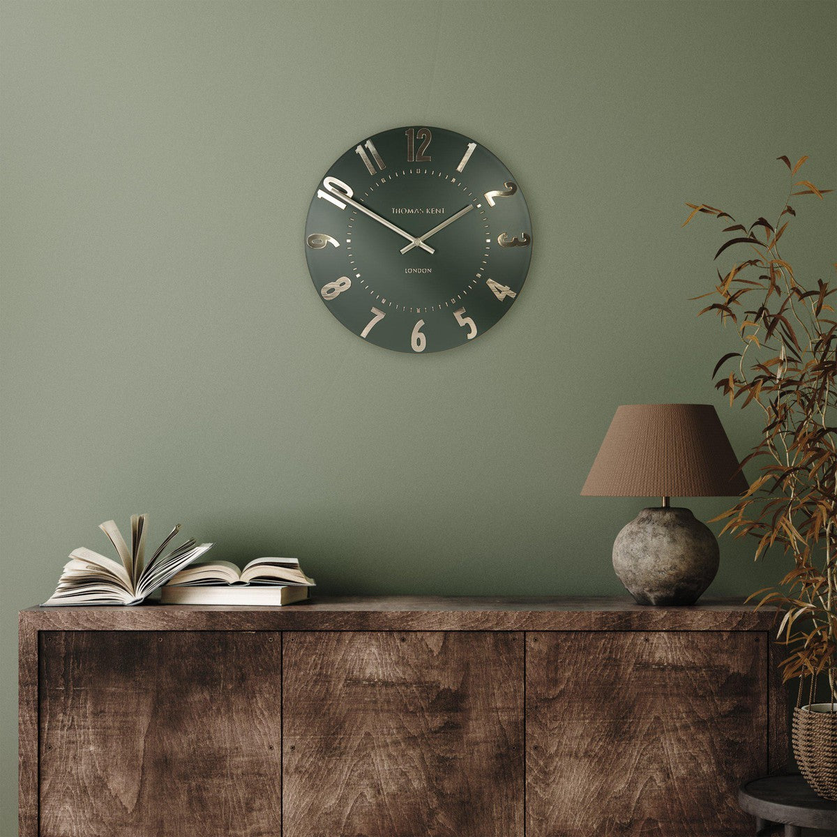 Thomas Kent 12'' Mulberry Wall Clock Olive Green