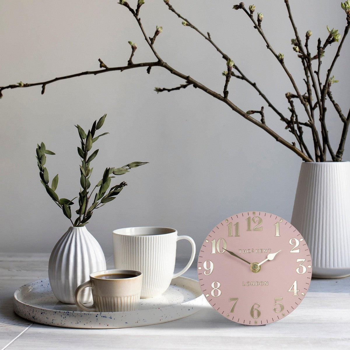 Thomas Kent 6'' Arabic Mantel Clock Blush Pink