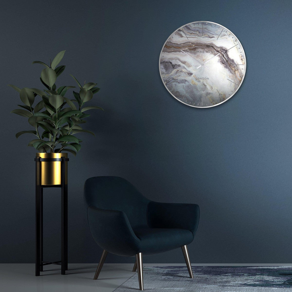 Thomas Kent 65cm Oyster Large Grand Clock Grand Glacier