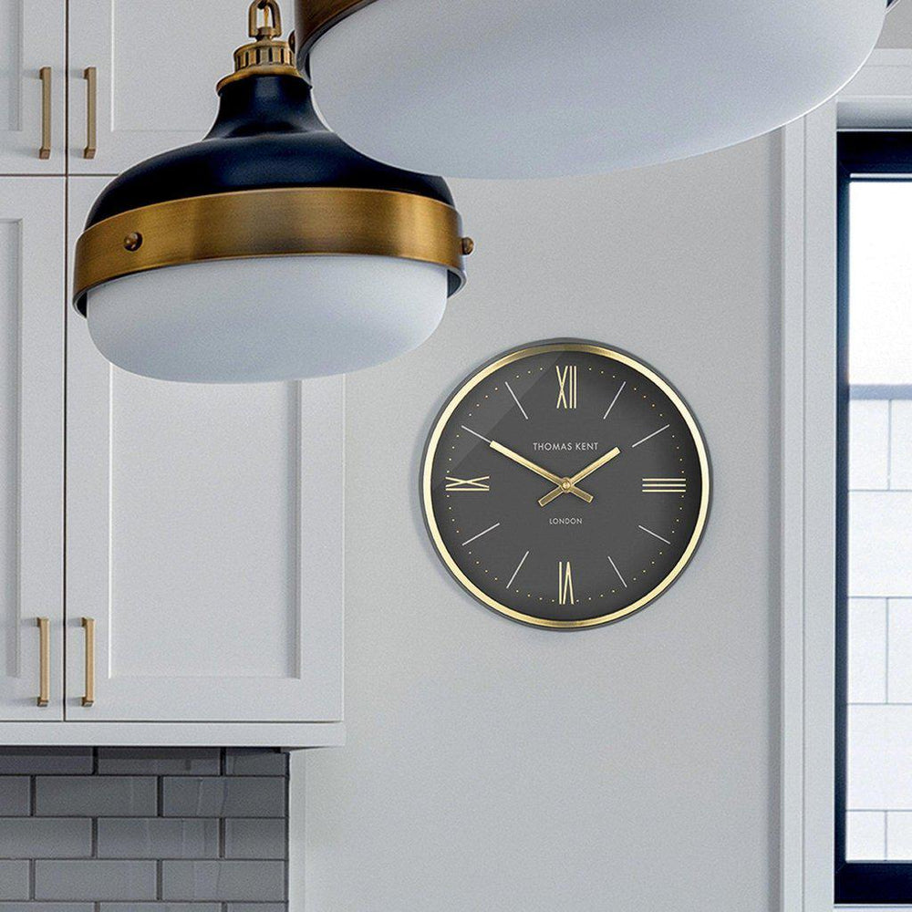 Hampton Small Wall Clock - Charcoal Grey-Thomas Kent-Beaumonde