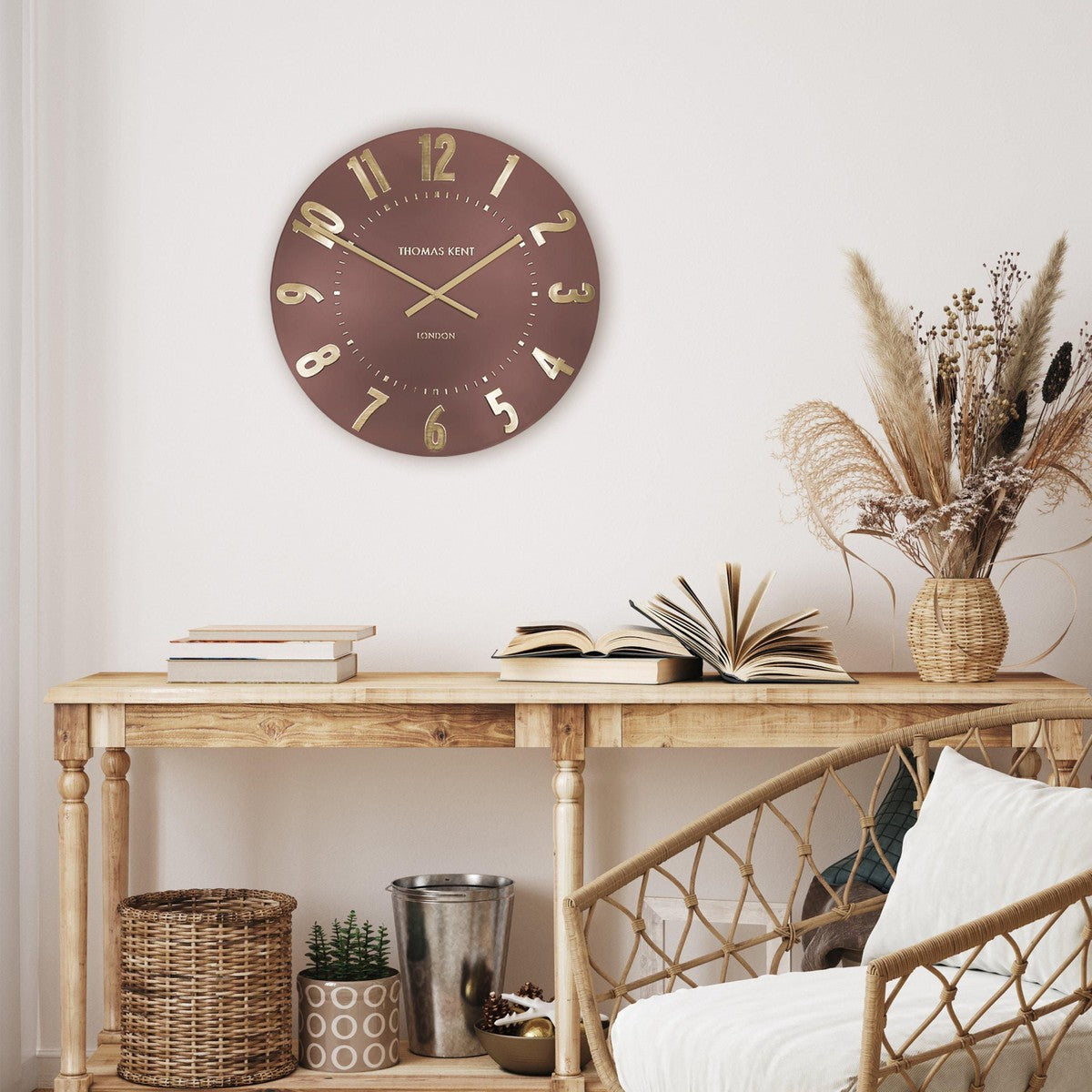 Thomas Kent Mulberry 50cm Large Wall Clock - Auburn