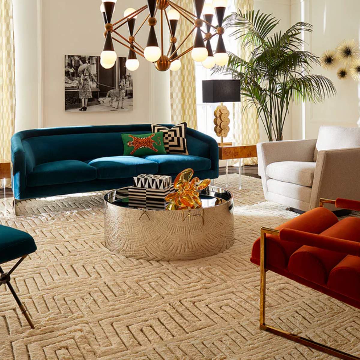 Jonathan Adler Tiger Needlepoint Cushion