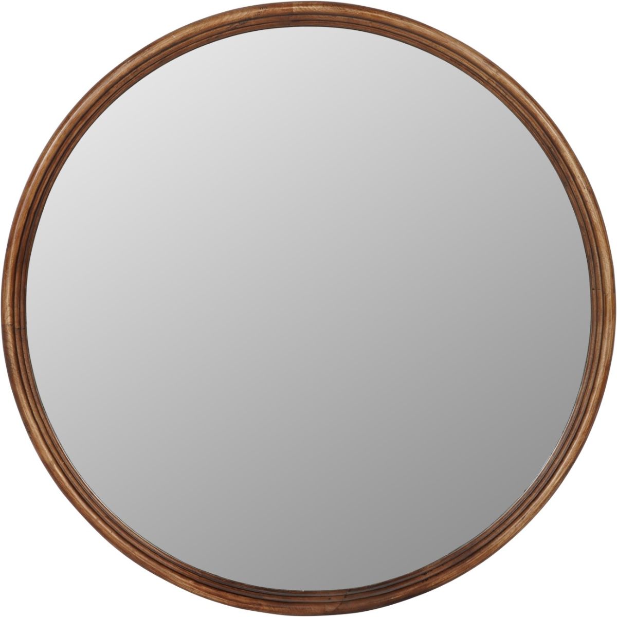 Libra Interiors Tilburg Round Wood Mirror Brown 80cm