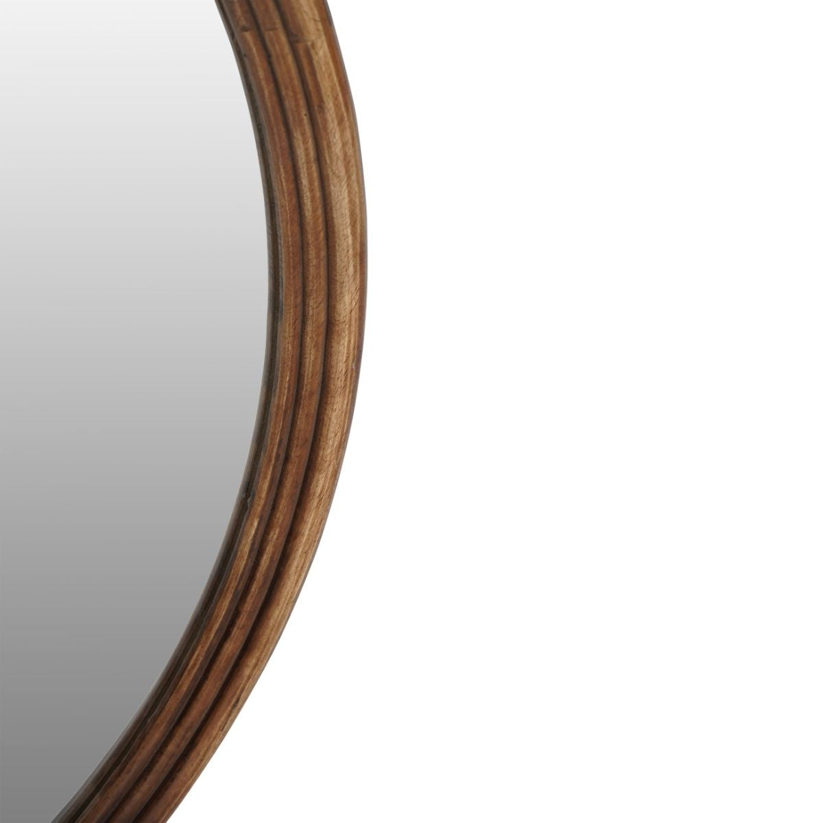 Libra Interiors Tilburg Round Wood Mirror Brown 80cm