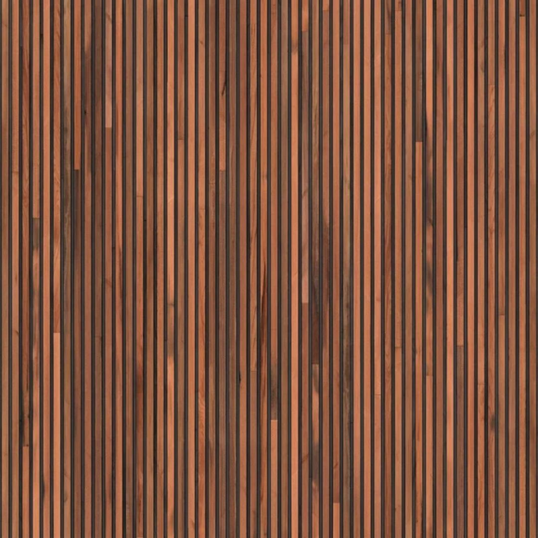 NLXL Timber Strips teak on black Wallpaper by Piet Hein Eek