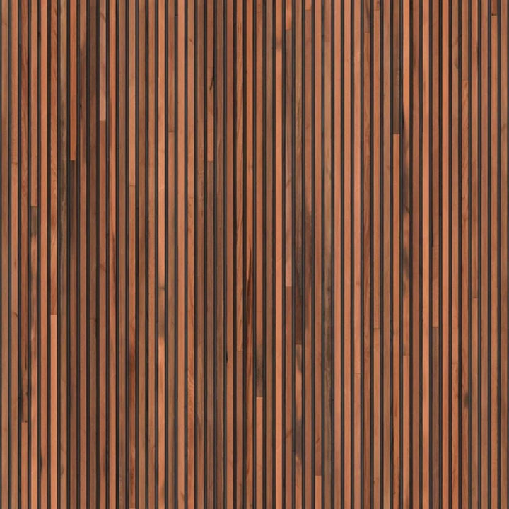 NLXL Timber Strips teak on black Wallpaper by Piet Hein Eek