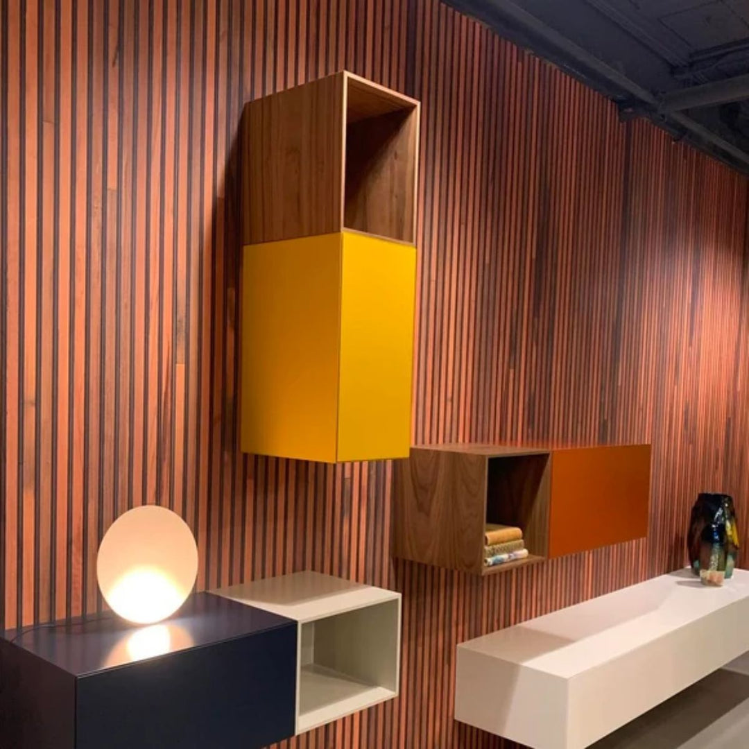 NLXL Timber Strips teak on black Wallpaper by Piet Hein Eek