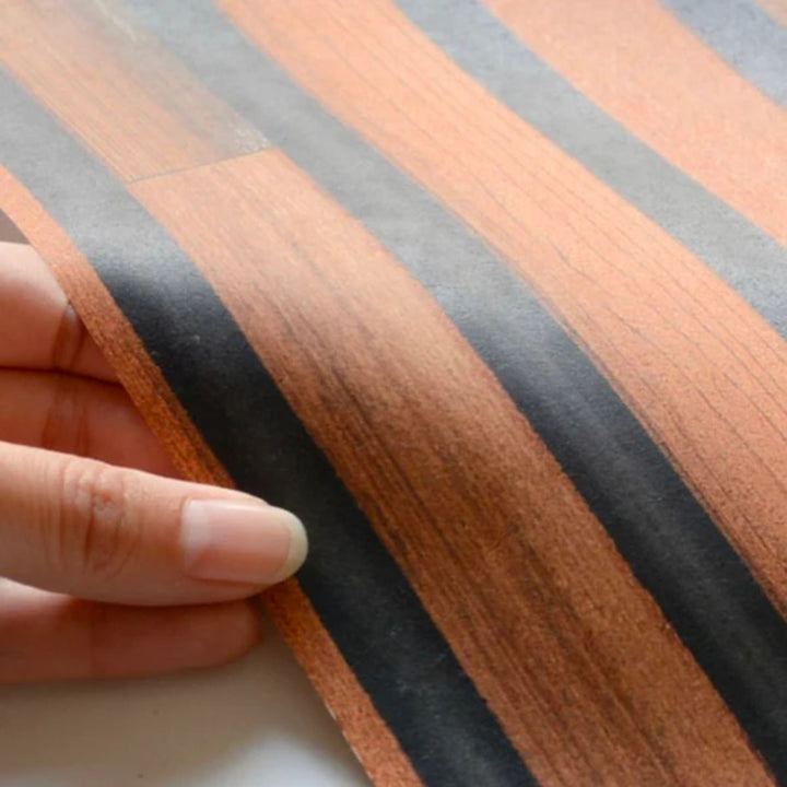 NLXL Timber Strips teak on black Wallpaper by Piet Hein Eek