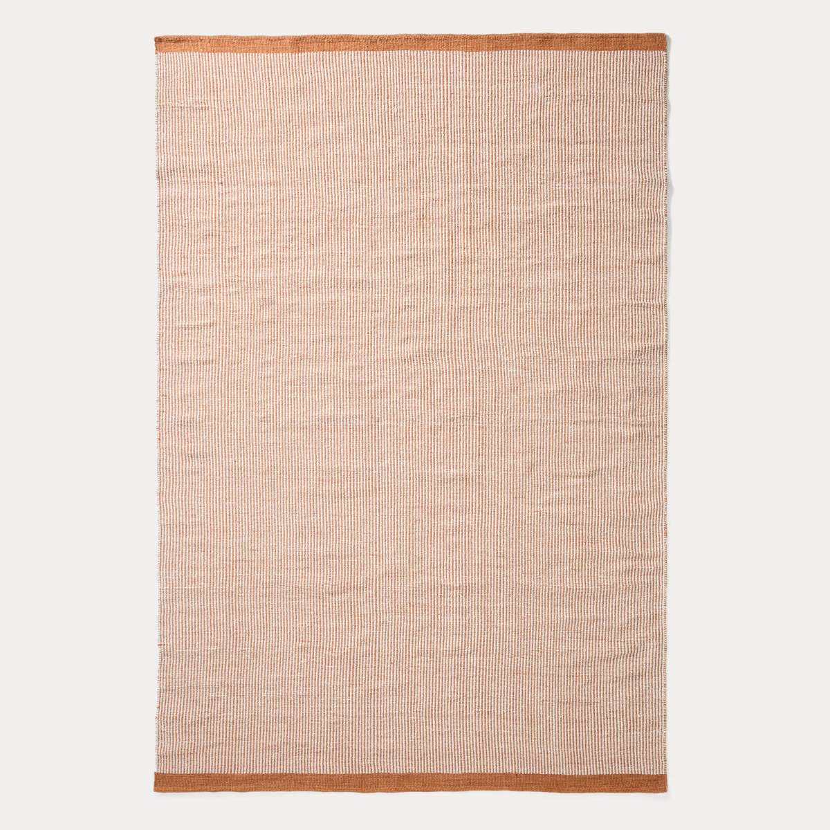 Kave Home Tinei orange striped 100% PET rug 200 x 300cm
