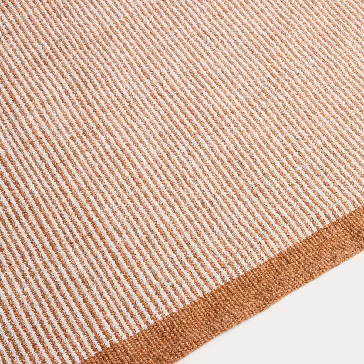 Kave Home Tinei orange striped 100% PET rug 200 x 300cm