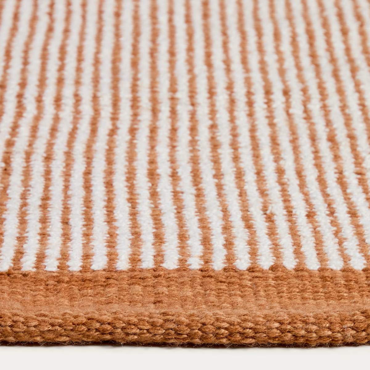 Kave Home Tinei orange striped 100% PET rug 200 x 300cm