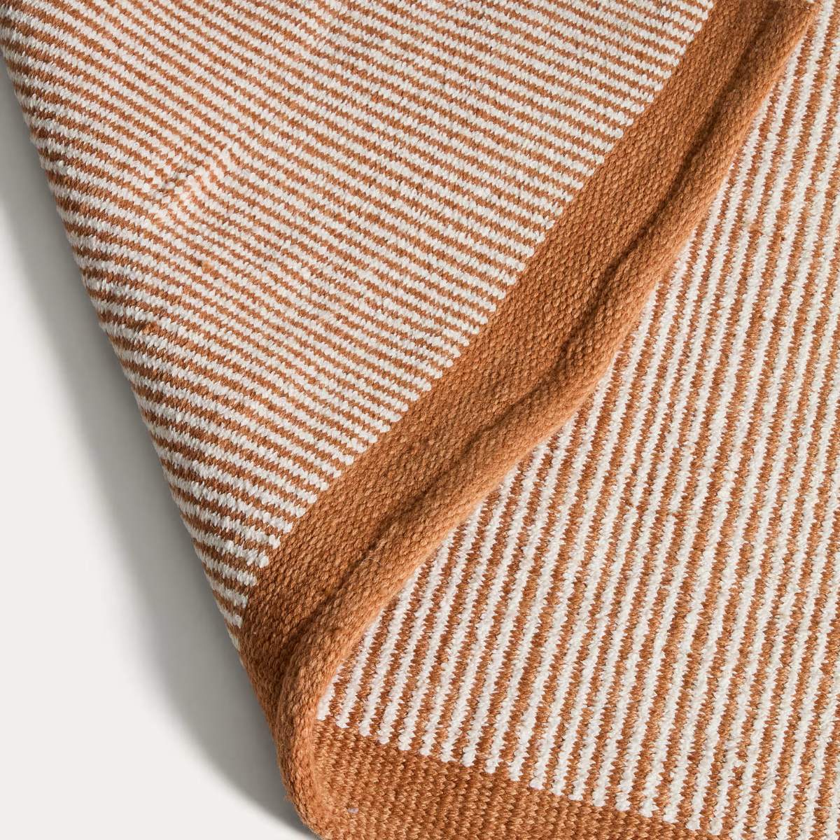 Kave Home Tinei orange striped 100% PET rug 200 x 300cm