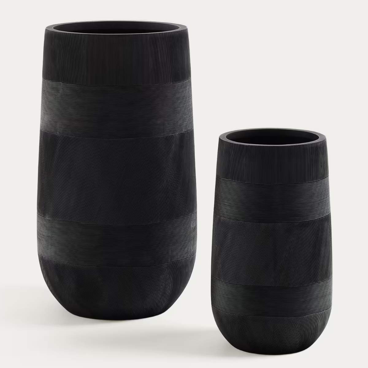 Kave Home Tival beige cement-effect planter Ø 45 cm / Ø 32 cm