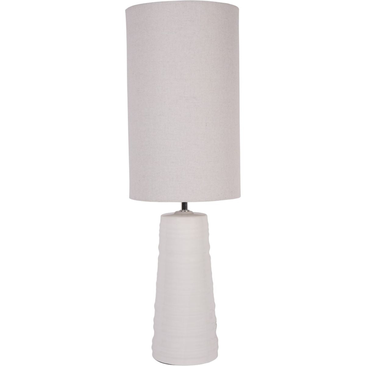 Libra Interiors Tivoli Ceramic Table Lamp White with Shade E27 60W
