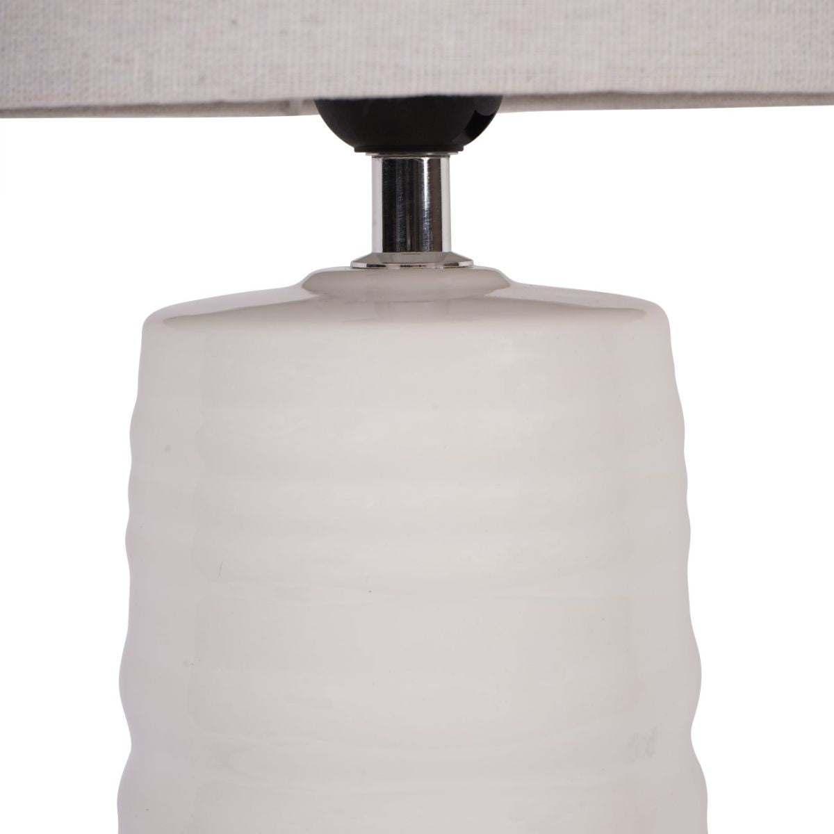 Libra Interiors Tivoli Ceramic Table Lamp White with Shade E27 60W