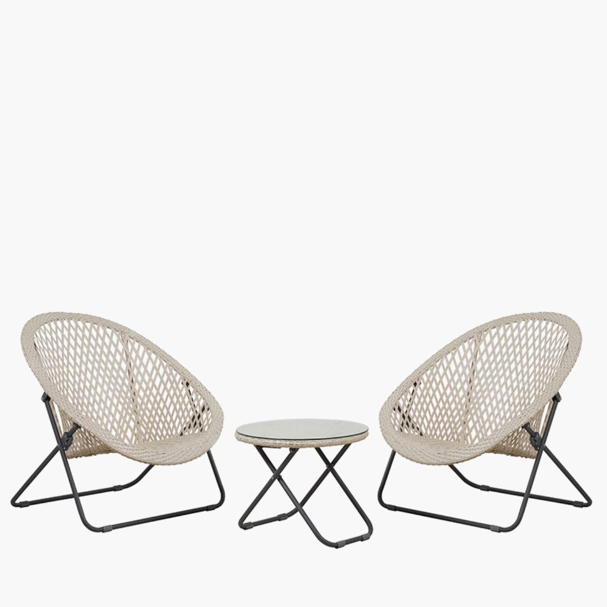 Pacific Lifestyle Tobs Outdoor Grey Foldable Loungers Set