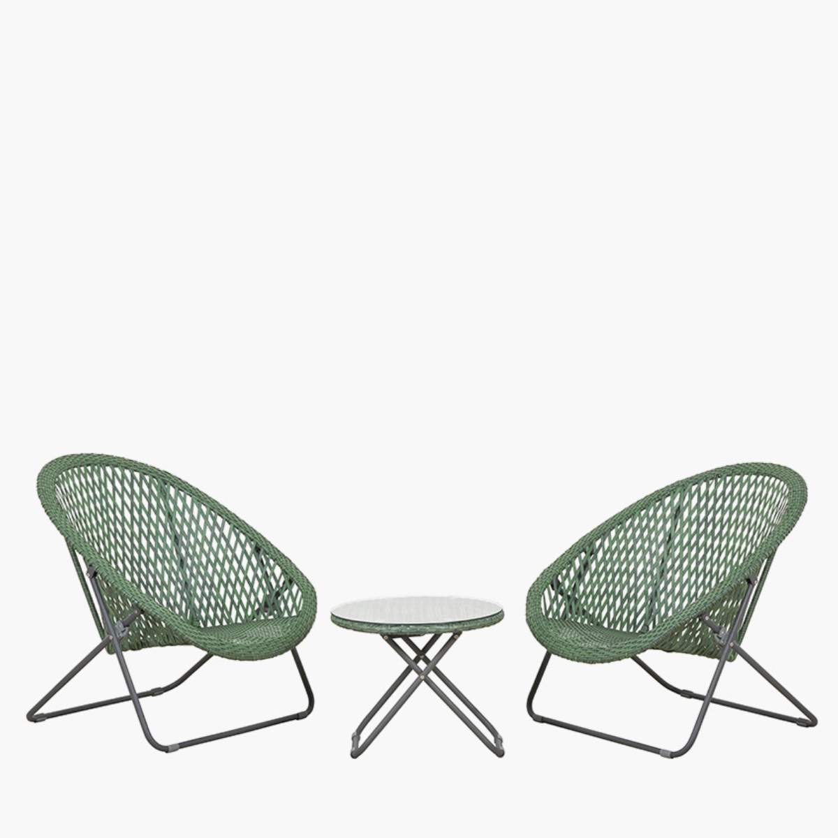 Pacific Lifestyle Tobs Outdoor Emerald Green Foldable Loungers Set