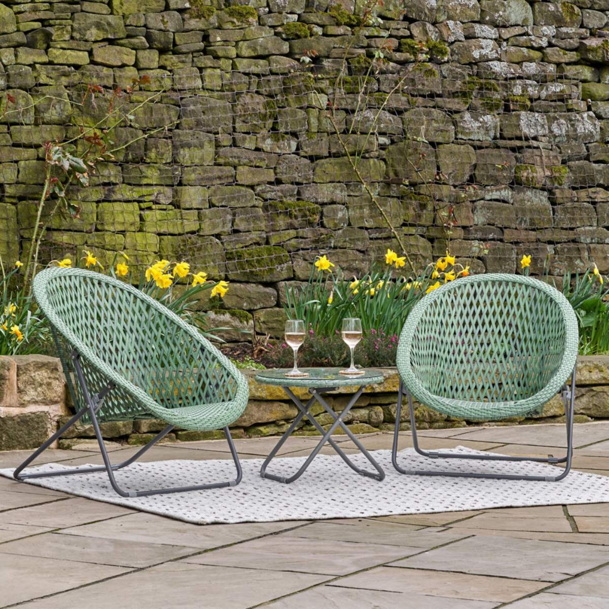 Pacific Lifestyle Tobs Outdoor Emerald Green Foldable Loungers Set