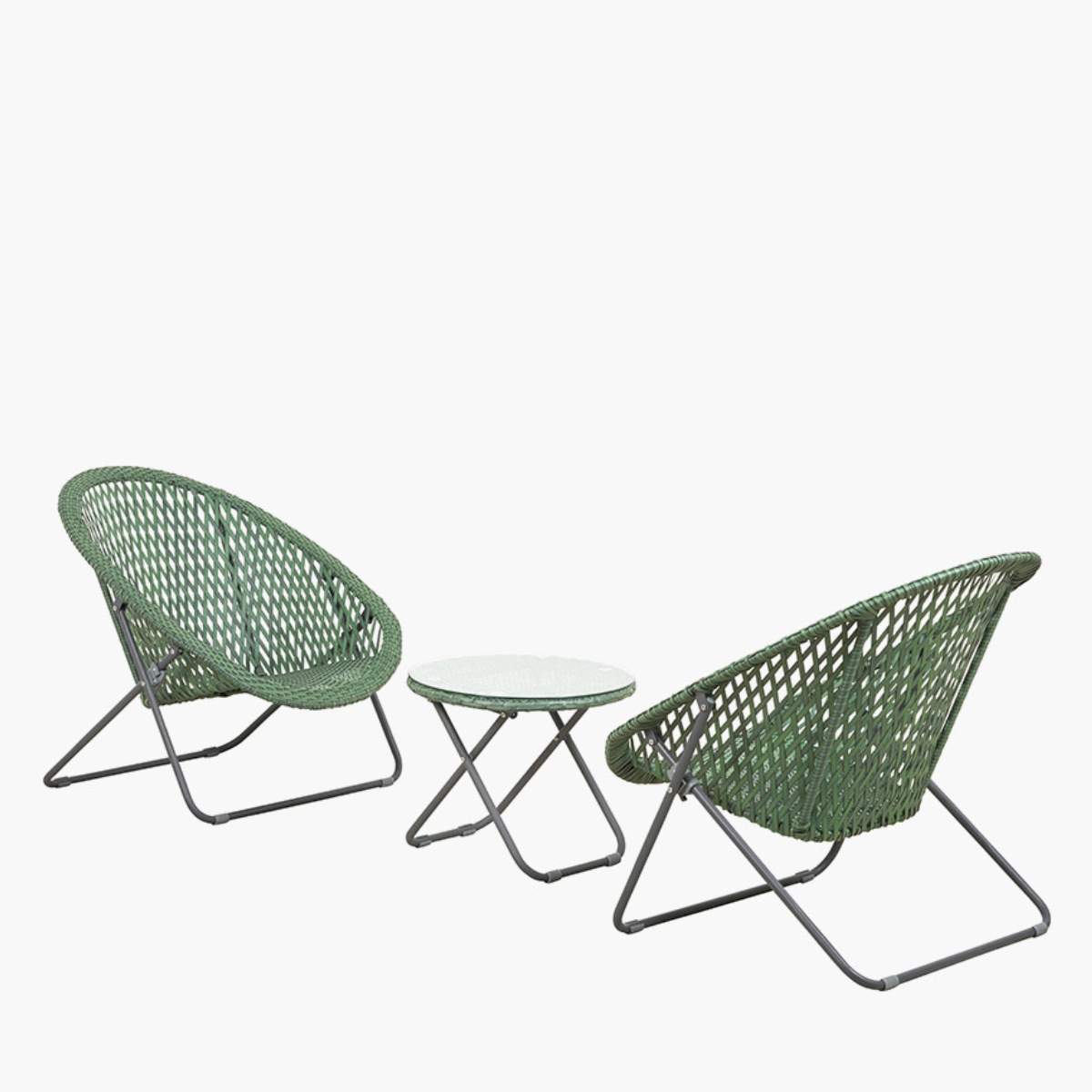 Pacific Lifestyle Tobs Outdoor Emerald Green Foldable Loungers Set