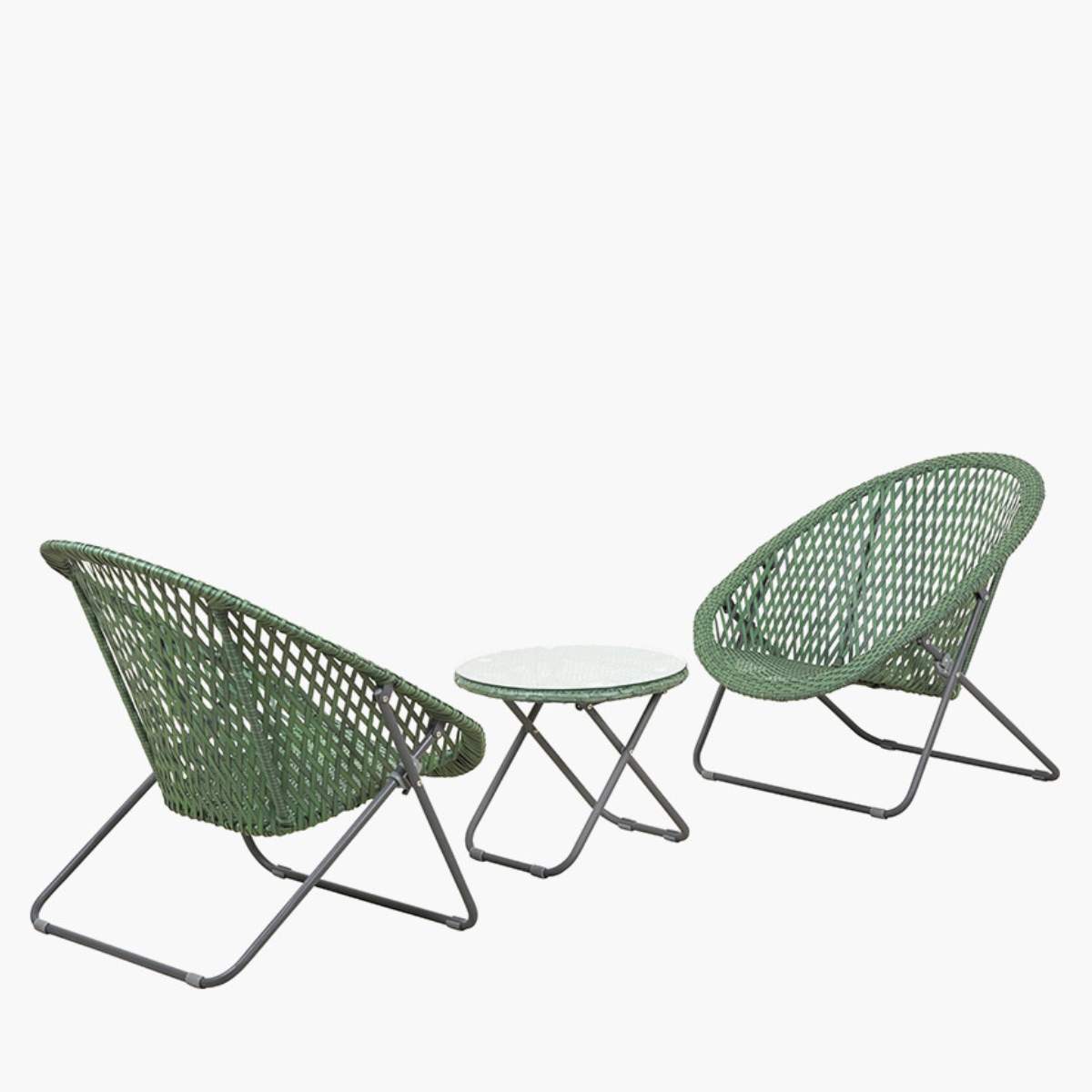 Pacific Lifestyle Tobs Outdoor Emerald Green Foldable Loungers Set