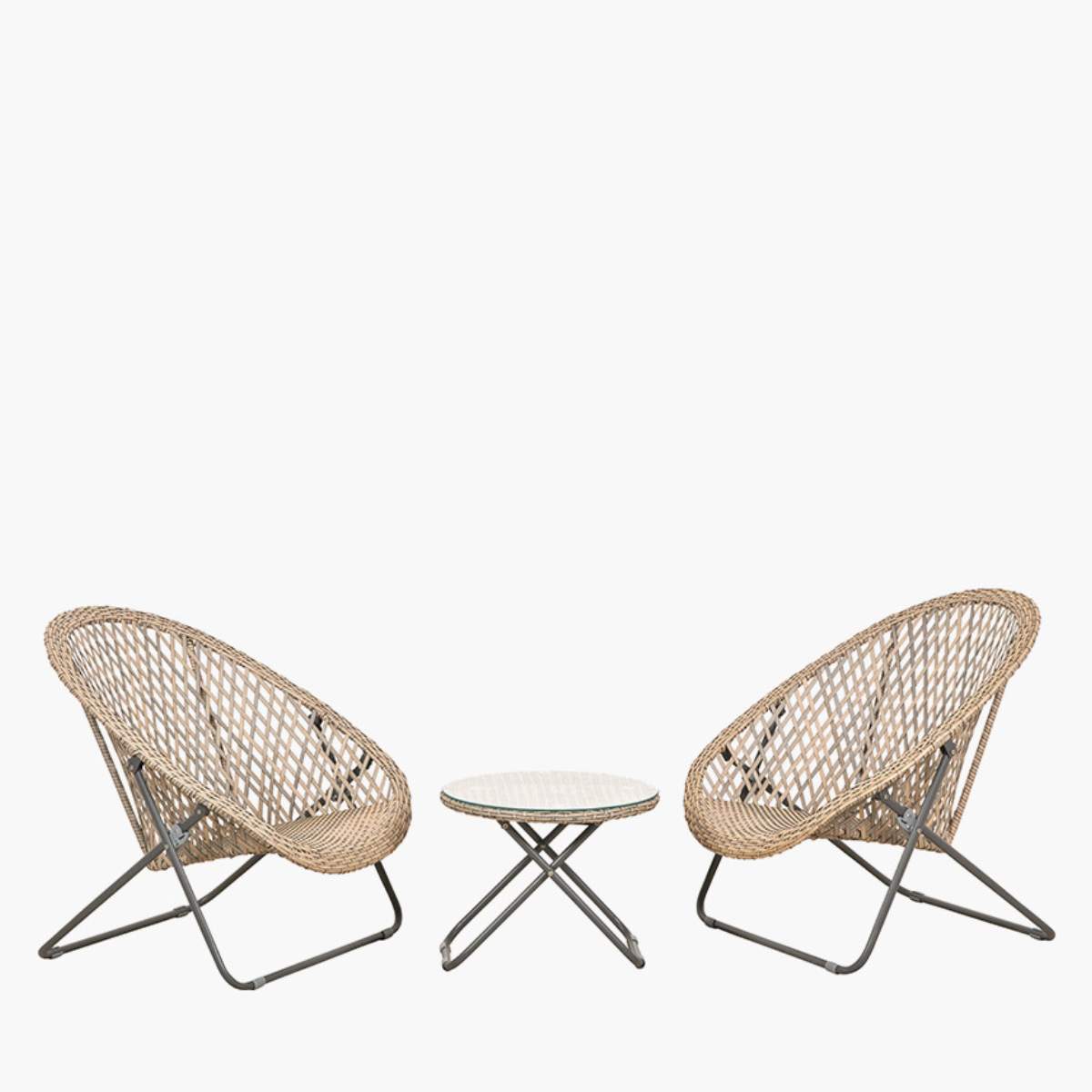 Pacific Lifestyle Tobs Outdoor Grey Foldable Loungers Set